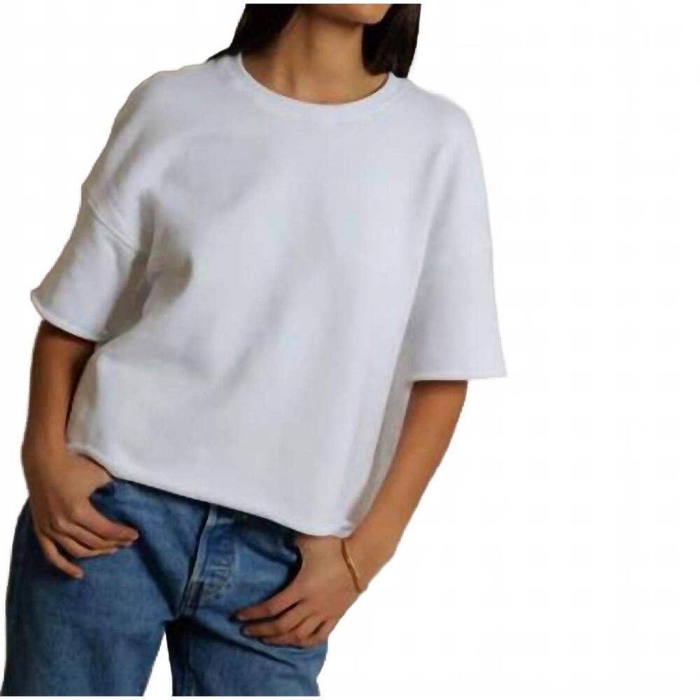 PERFECTWHITETEE ezra french terry sweatshirt in White (M) NWT